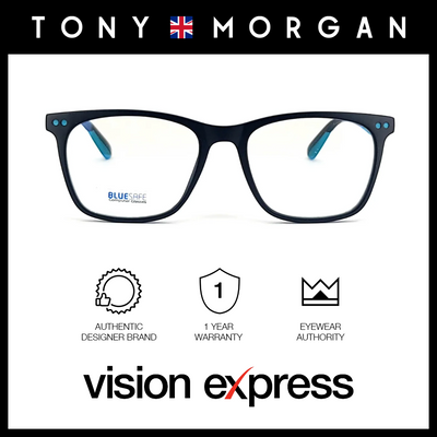 Tony Morgan Unisex Black Plastic Square Eyeglasses TM 1007/C33/BS_00 - Vision Express Optical Philippines
