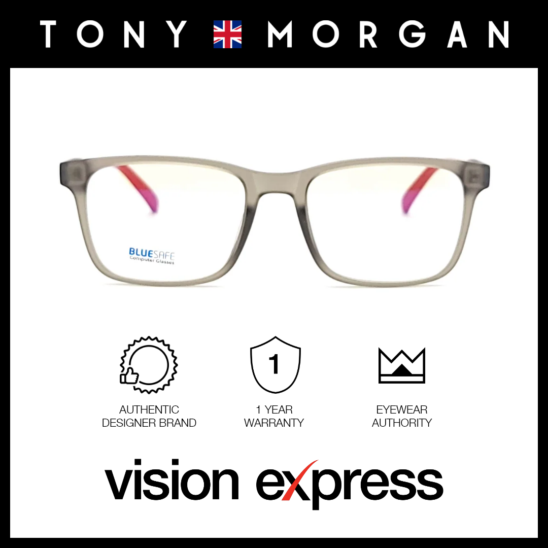 Tony Morgan Unisex Grey Plastic Square Eyeglasses TM 1008/C32/BS_00 - Vision Express Optical Philippines