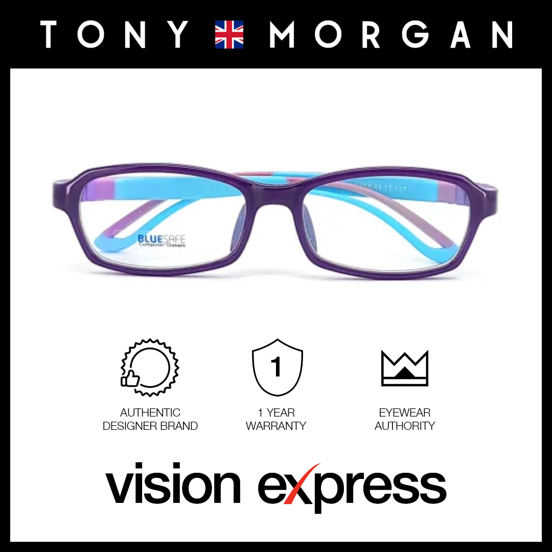 Tony Morgan Unisex Purple Plastic Rectangle Eyeglasses TM 1010/C258/BS_00 - Vision Express Optical Philippines