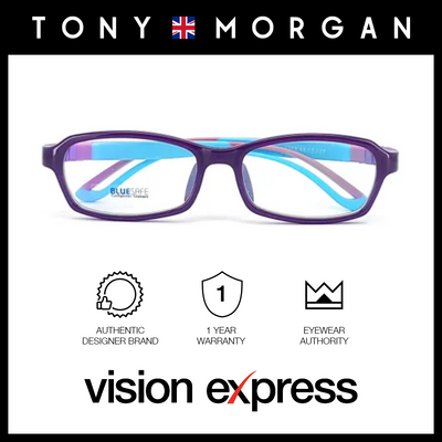 Tony Morgan Unisex Purple Plastic Rectangle Eyeglasses TM 1010/C258/BS_00 - Vision Express Optical Philippines