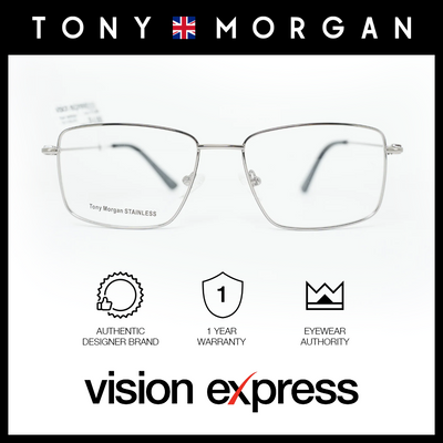Tony Morgan Men's Black Metal Square Eyeglasses TM1010BLK55 - Vision Express Optical Philippines