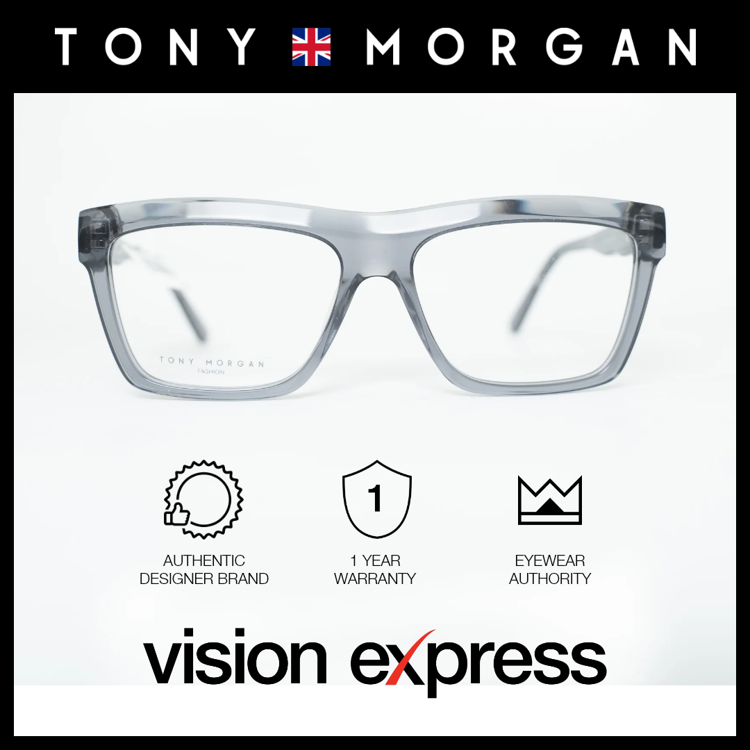 Tony Morgan Unisex Grey Acetate Square Eyeglasses TM1481GRY56 - Vision Express Optical Philippines