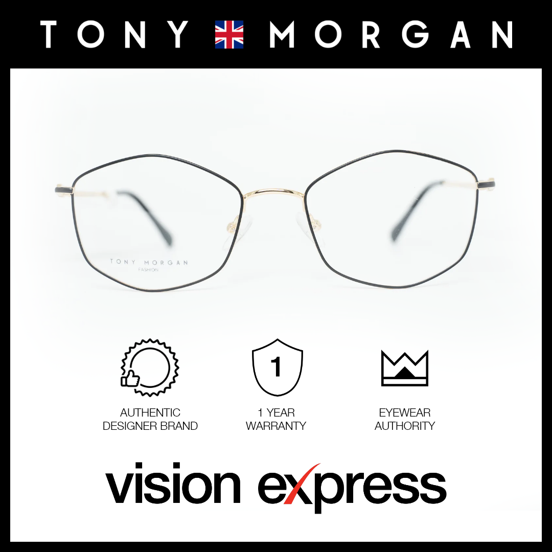 Tony Morgan Women's Black Metal Irregular Eyeglasses TM4264GOLD53 - Vision Express Optical Philippines