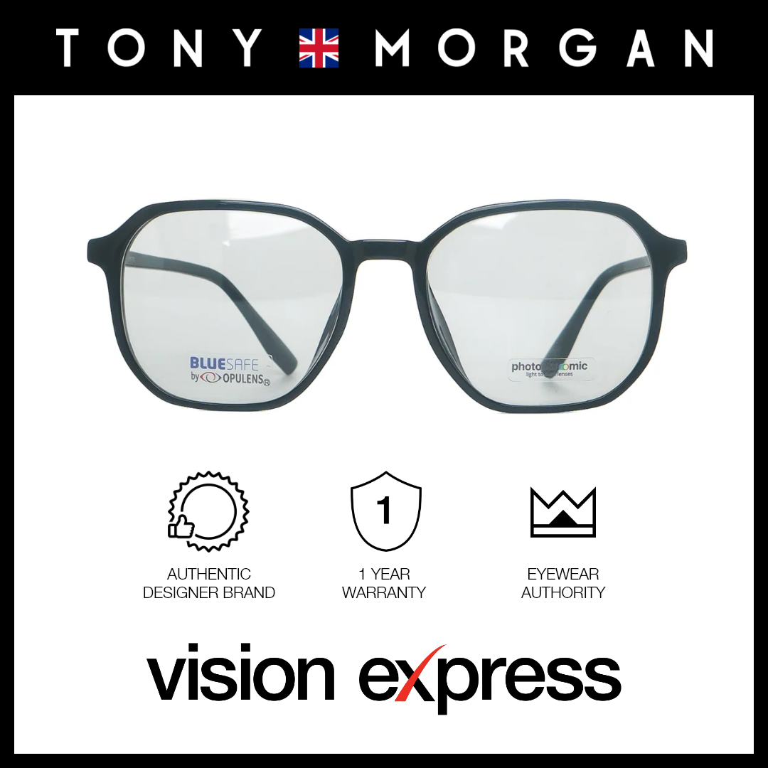 Tony Morgan Men's Black Acetate Square Eyeglasses TM5002C253BLU - Vision Express Optical Philippines