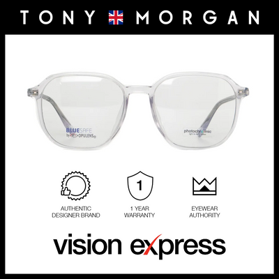 Tony Morgan Men's Clear Acetate Square Eyeglasses TM5002C453BLK - Vision Express Optical Philippines