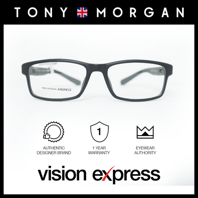 Tony Morgan Men's Black Tr 90 Square Eyeglasses TM5767ABLK53 - Vision Express Optical Philippines