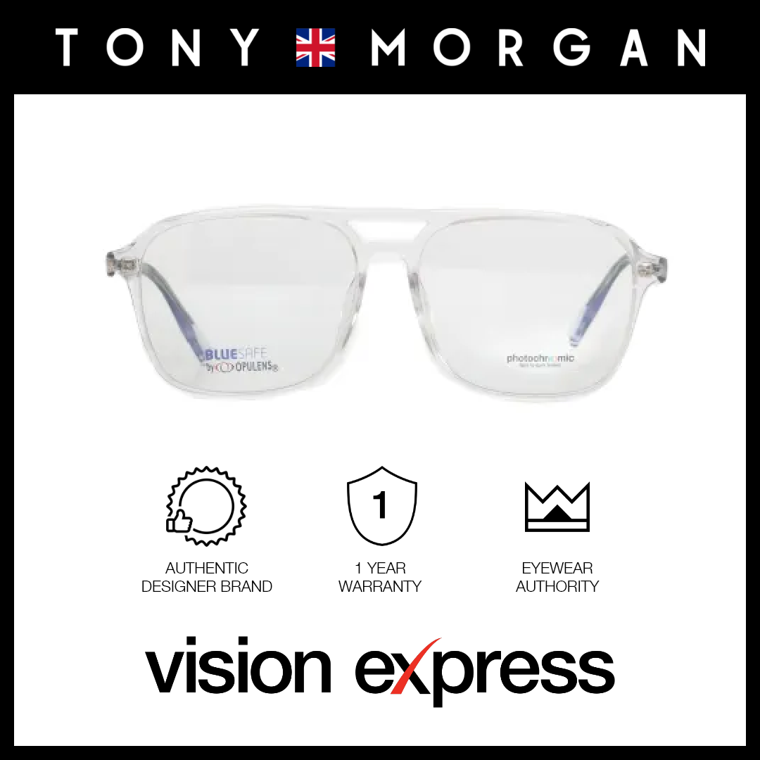 Tony Morgan Men's Clear Acetate Aviator Eyeglasses TM58001C252BLK - Vision Express Optical Philippines
