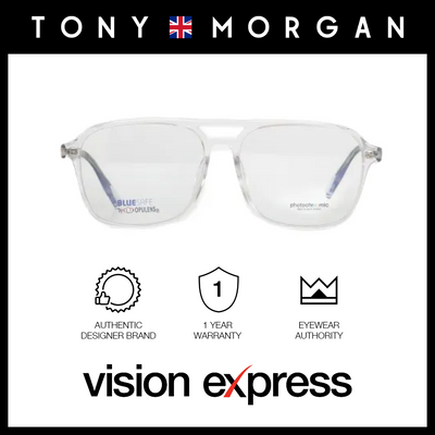 Tony Morgan Men's Clear Acetate Aviator Eyeglasses TM58001C252BLK - Vision Express Optical Philippines