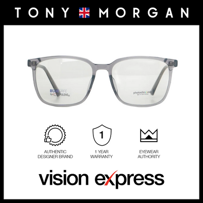 Tony Morgan Men's Grey Acetate Square Eyeglasses TM8013C352BLK - Vision Express Optical Philippines