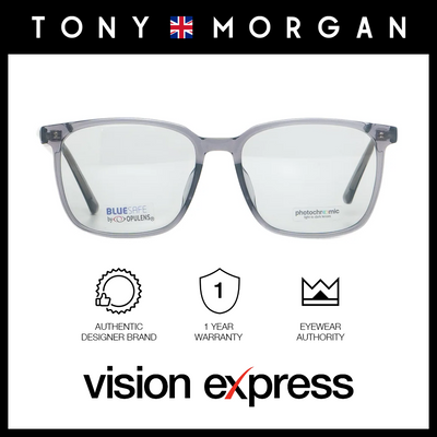 Tony Morgan Men's Grey Acetate Square Eyeglasses TM8013C352BLU - Vision Express Optical Philippines
