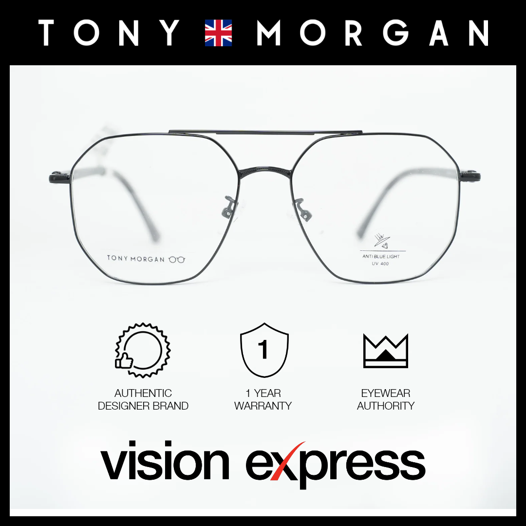 Tony Morgan Women's Black Metal Irregular Eyeglasses TM8567BLK54 - Vision Express Optical Philippines