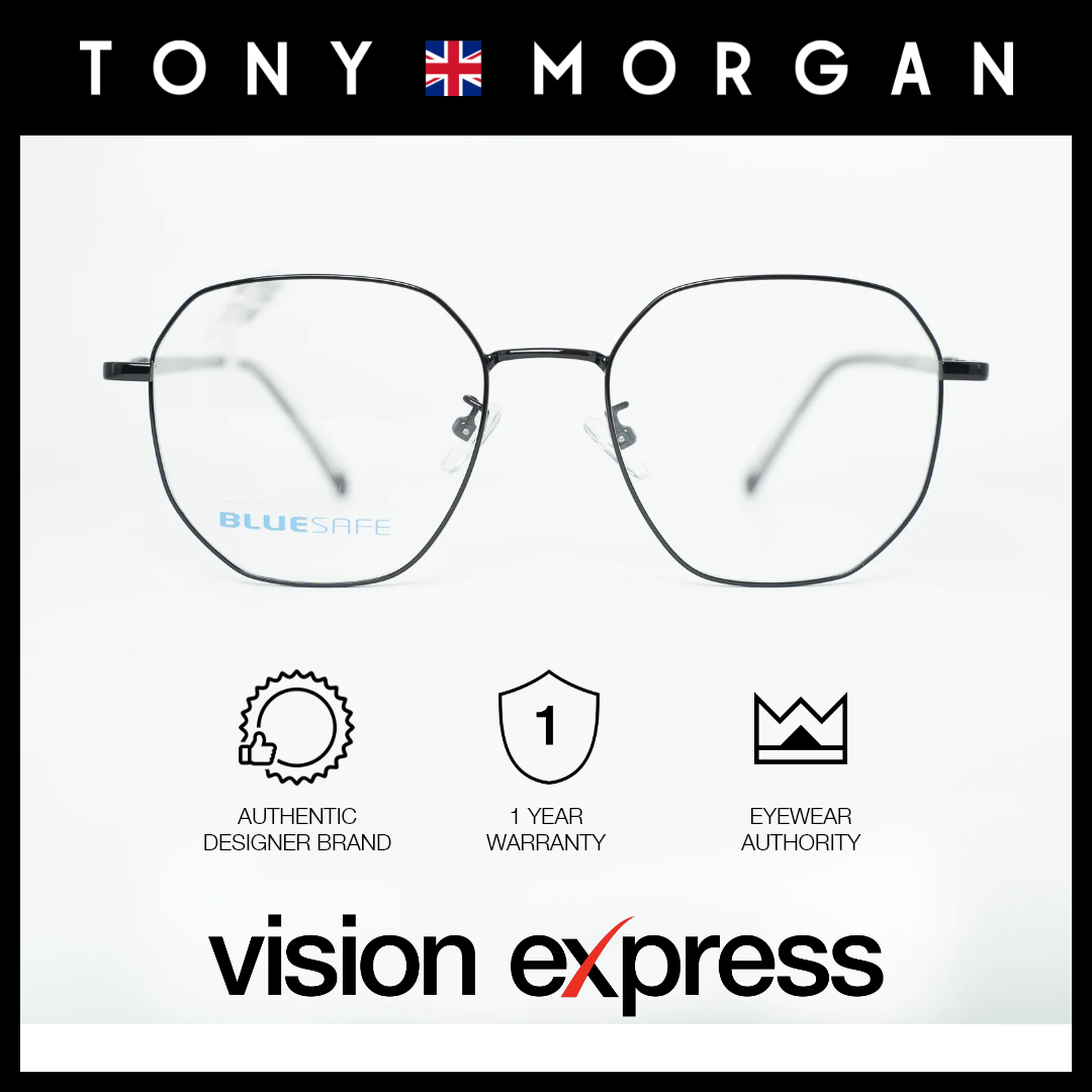 Tony Morgan Women's Black Metal Irregular Eyeglasses TM8606BLK54 - Vision Express Optical Philippines