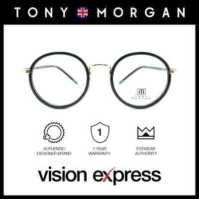 Tony Morgan Women's Black Metal Round Eyeglasses TM 9018/C4 - Vision Express Optical Philippines