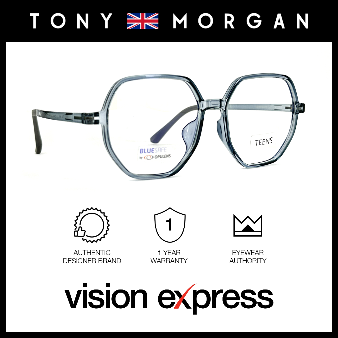 Tony Morgan Unisex Blue TR90 Irregular Eyeglasses TMDANBLUE53 - Vision Express Optical Philippines