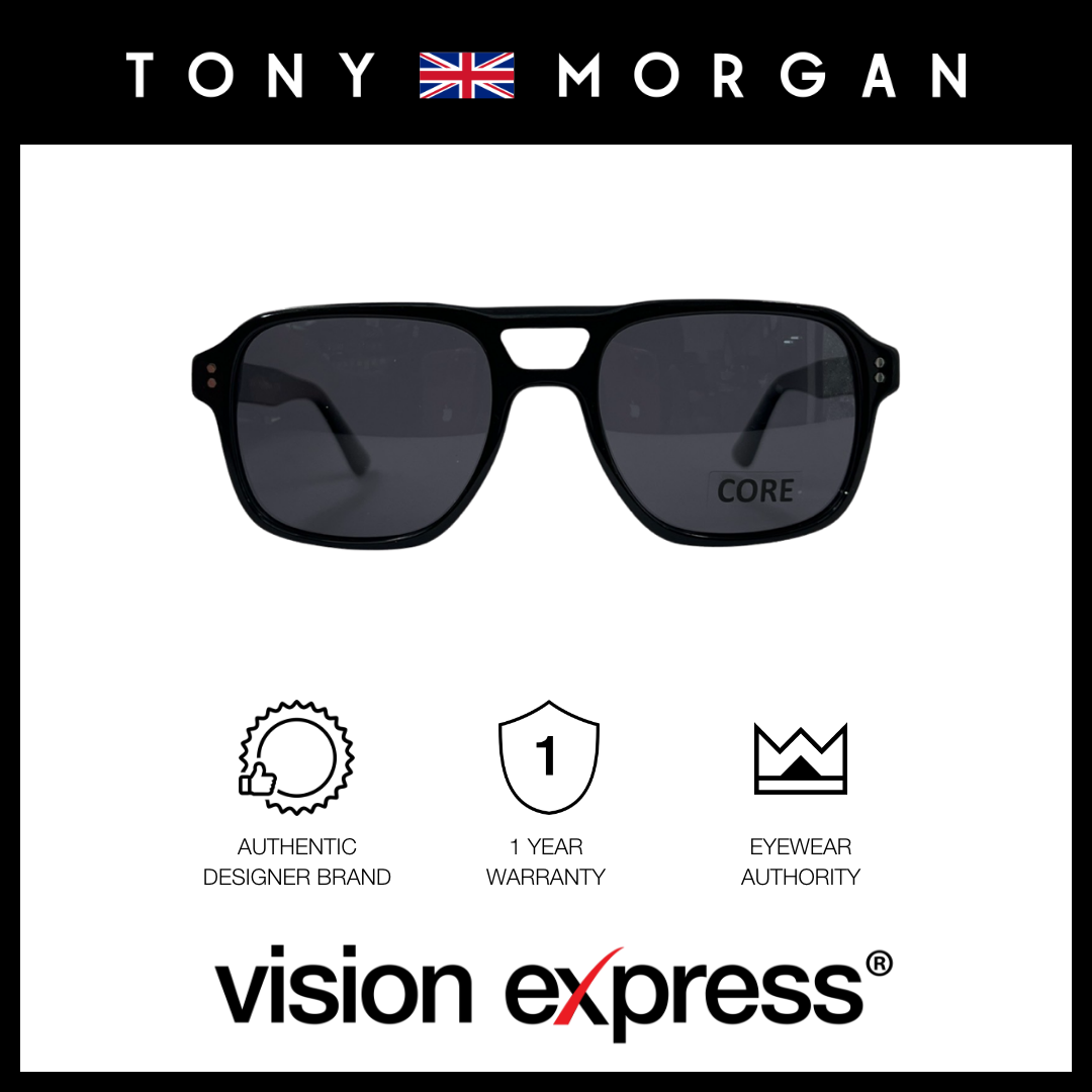 Tony Morgan Men's Black Aviator Acetate Sunglasses TMETHANBLACK54 - Vision Express Optical Philippines