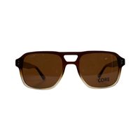 Tony Morgan Men's Brown Aviator Acetate Sunglasses TMETHANBROWN54