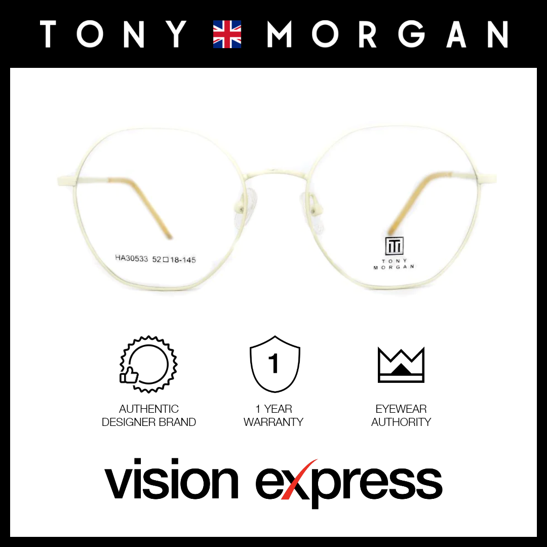 Tony Morgan Women's Beige Metal Round Eyeglasses TM HA30533/C7 - Vision Express Optical Philippines