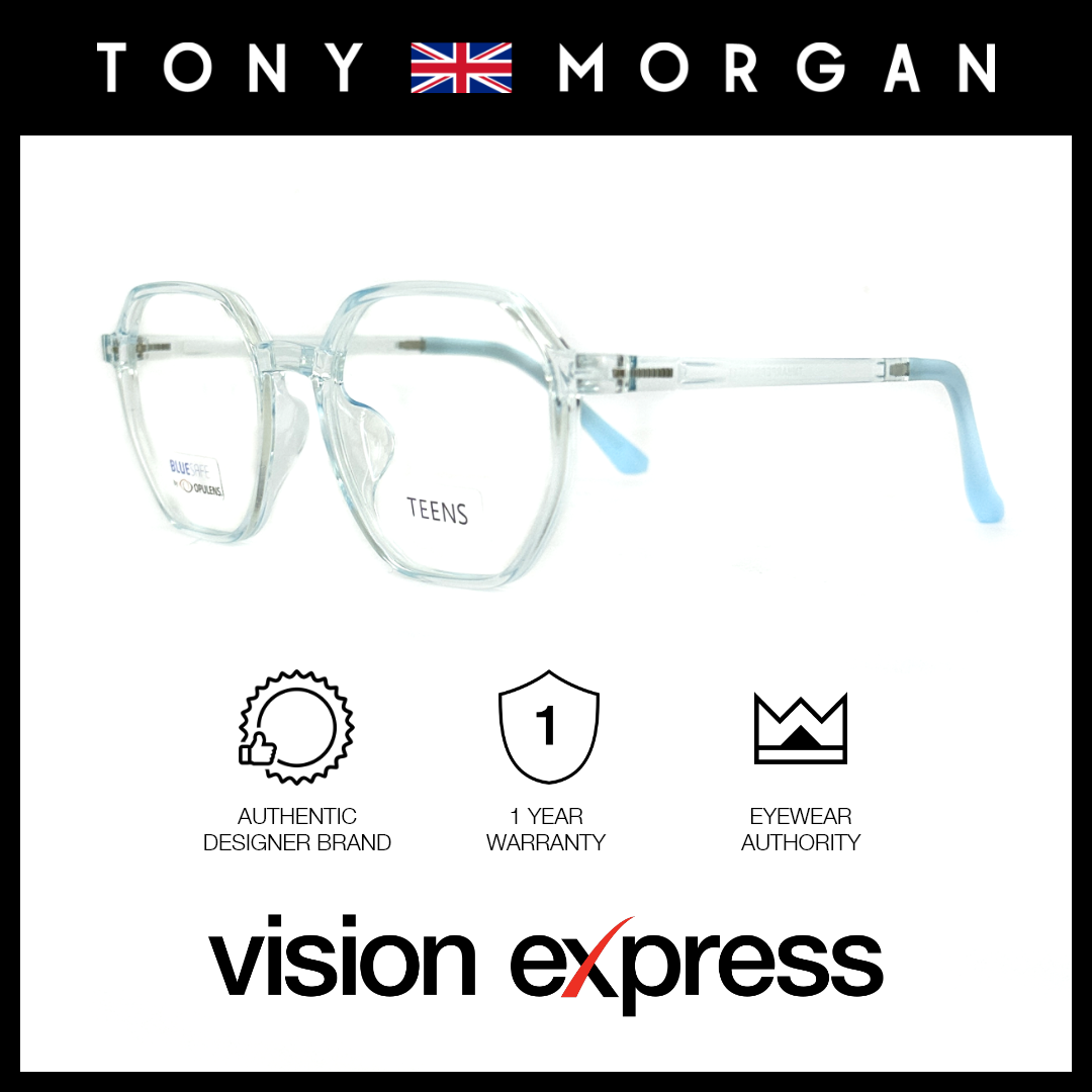 Tony Morgan Unisex Blue TR90 Irregular Eyeglasses TMHARPERBLUE51 - Vision Express Optical Philippines