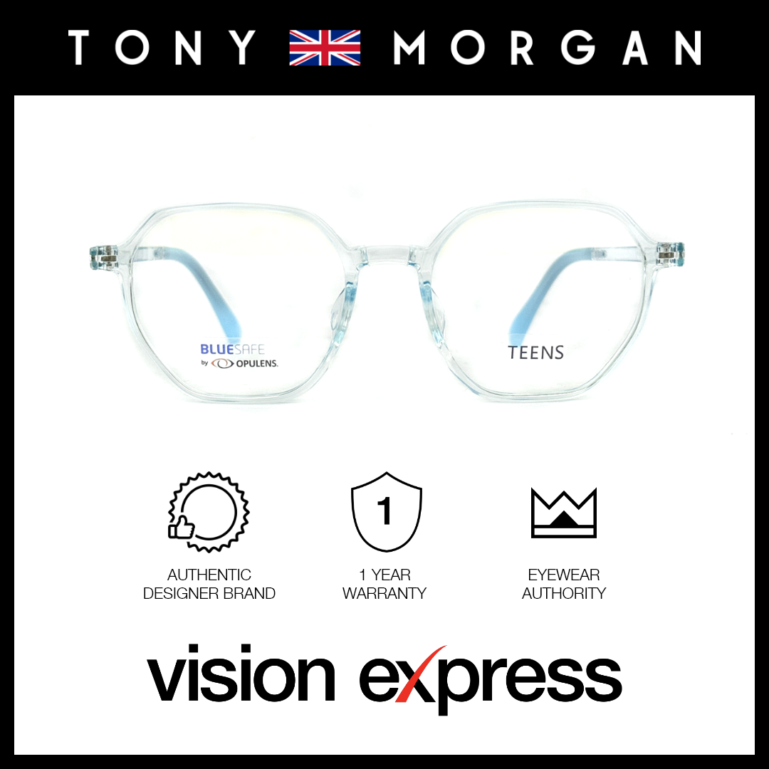 Tony Morgan Unisex Blue TR90 Irregular Eyeglasses TMHARPERBLUE51 - Vision Express Optical Philippines