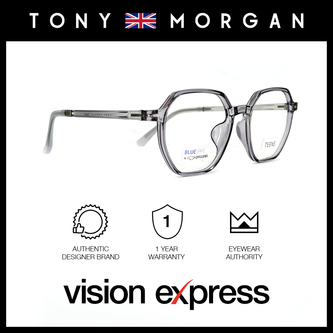 Tony Morgan Unisex Grey TR90 Irregular Eyeglasses TMHARPERGREY51 - Vision Express Optical Philippines