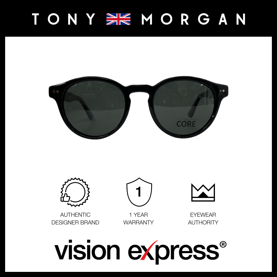 Tony Morgan Men's Black Round Acetate Sunglasses TMJACKBLACK51 - Vision Express Optical Philippines