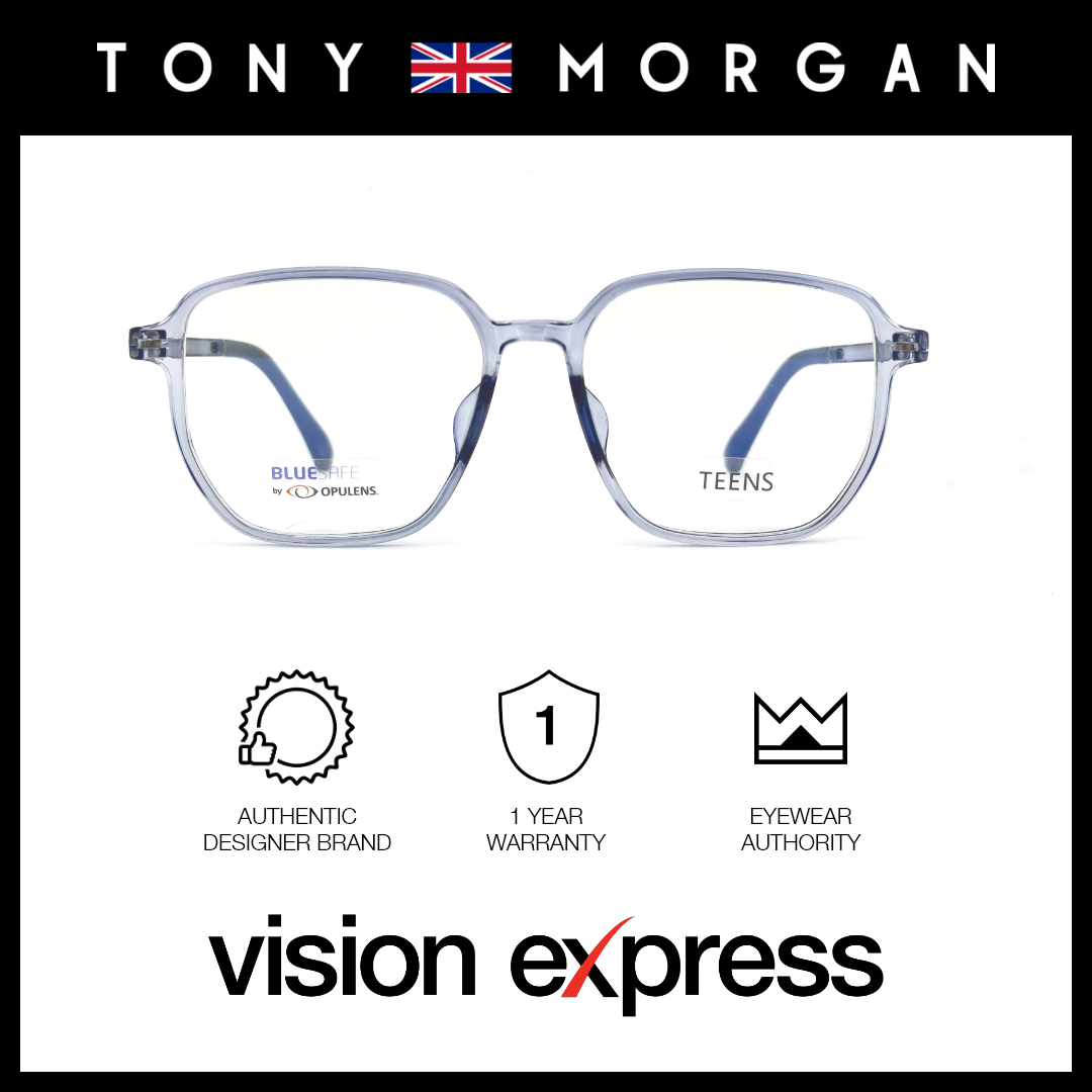 Tony Morgan Unisex Blue TR90 Square Eyeglasses TMJOJOBLUE53 - Vision Express Optical Philippines
