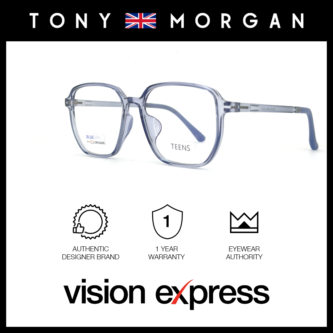 Tony Morgan Unisex Blue TR90 Square Eyeglasses TMJOJOBLUE53 - Vision Express Optical Philippines