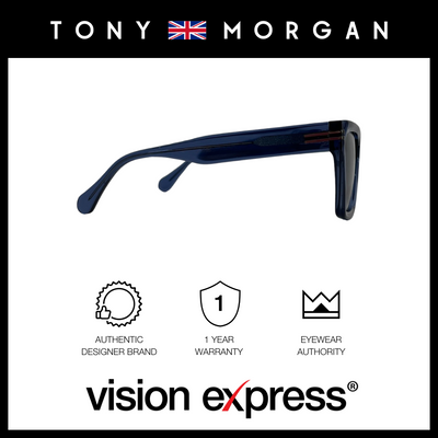 Tony Morgan Men's Blue Square Acetate Sunglasses TMLUCASBLUE55 - Vision Express Optical Philippines