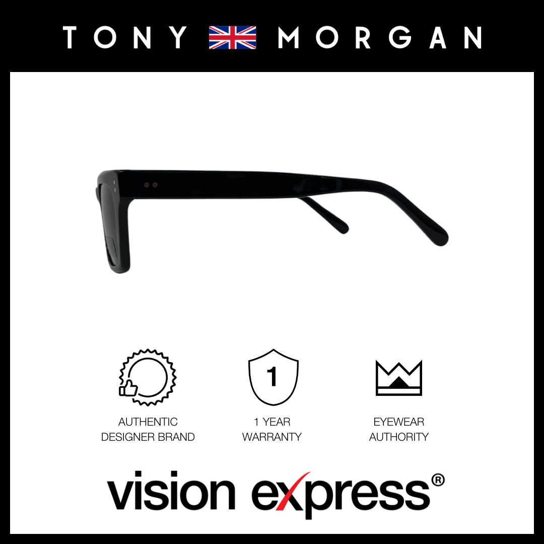 Tony Morgan Men's Black Square Acetate Sunglasses TMLUKEBLACK50 - Vision Express Optical Philippines