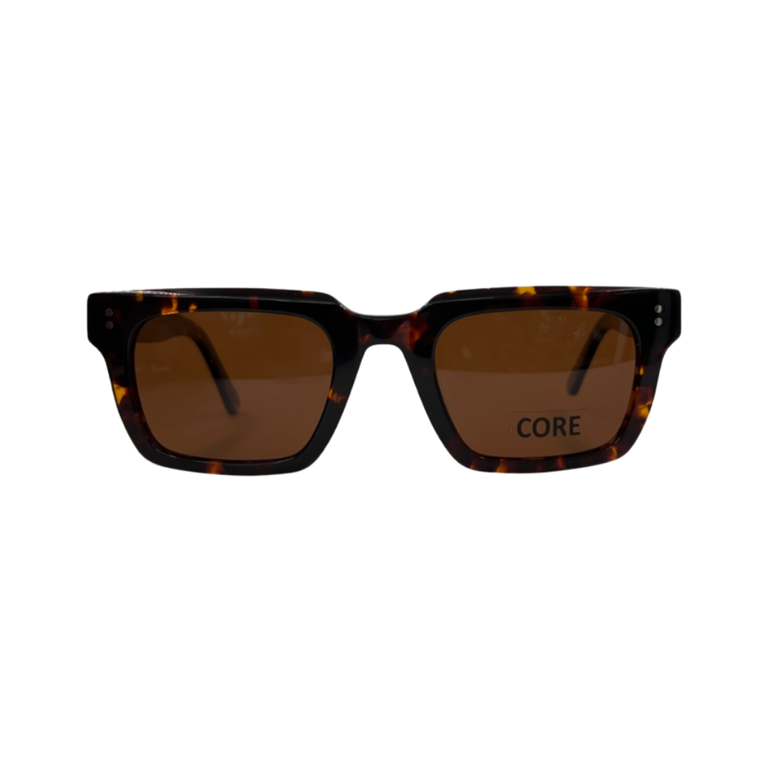 Tony Morgan Men's Brown Square Acetate Sunglasses TMLUKEBROWN50