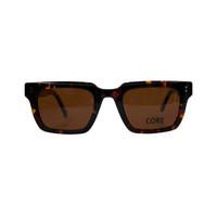 Tony Morgan Men's Brown Square Acetate Sunglasses TMLUKEBROWN50