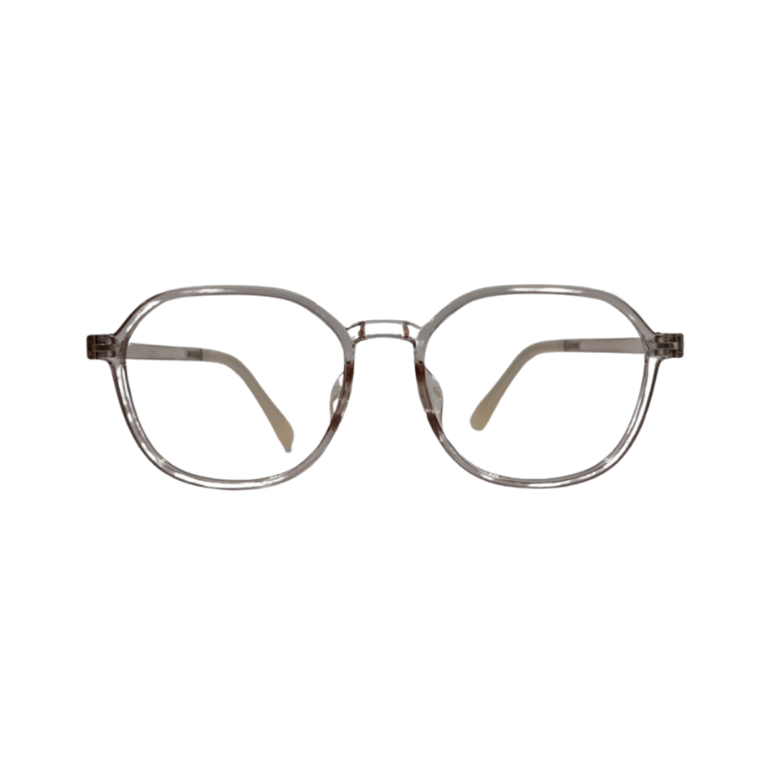 Tony Morgan Unisex Beige TR90 Round Eyeglasses TMMADDIEBEIGE51