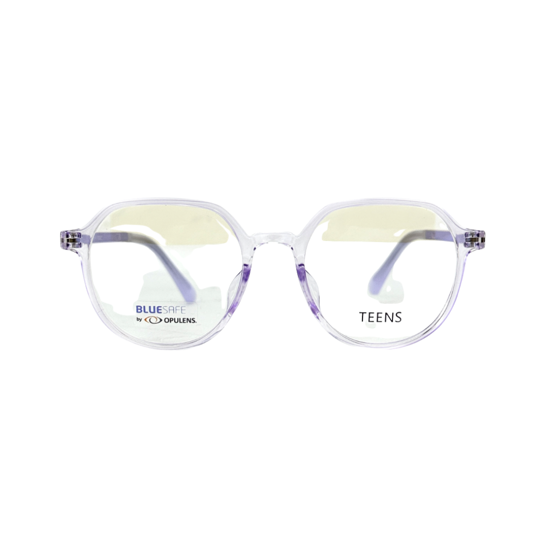Tony Morgan Unisex Purple TR90 Round Eyeglasses TMMADELPURPLE48
