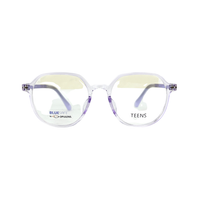 Tony Morgan Unisex Purple TR90 Round Eyeglasses TMMADELPURPLE48