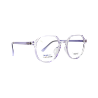 Tony Morgan Unisex Purple TR90 Round Eyeglasses TMMADELPURPLE48