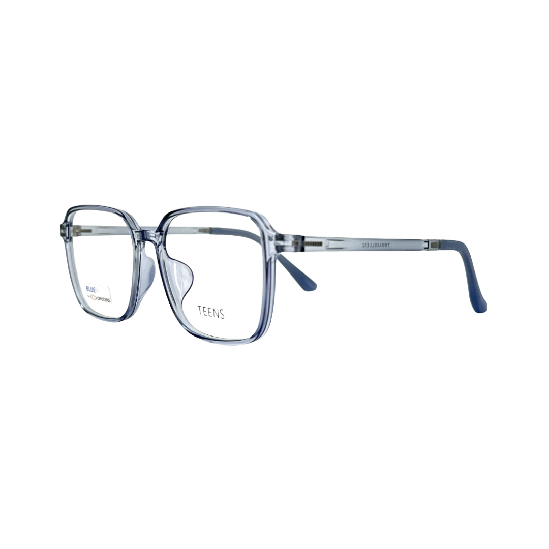 Tony Morgan Unisex Blue TR90 Square Eyeglasses TMMAXBLUE52