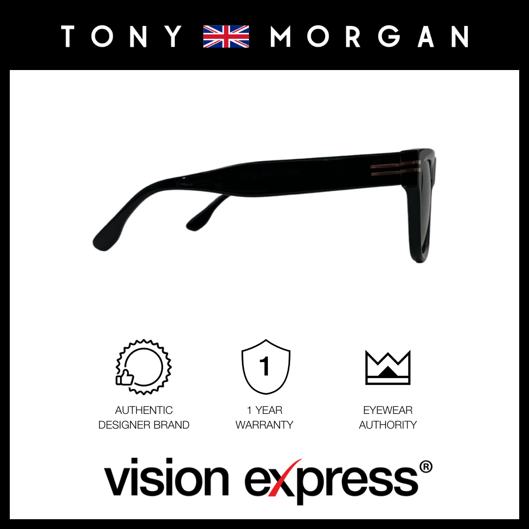 Tony Morgan Men's Black Square Acetate Sunglasses TMNOAHBLACK54 - Vision Express Optical Philippines