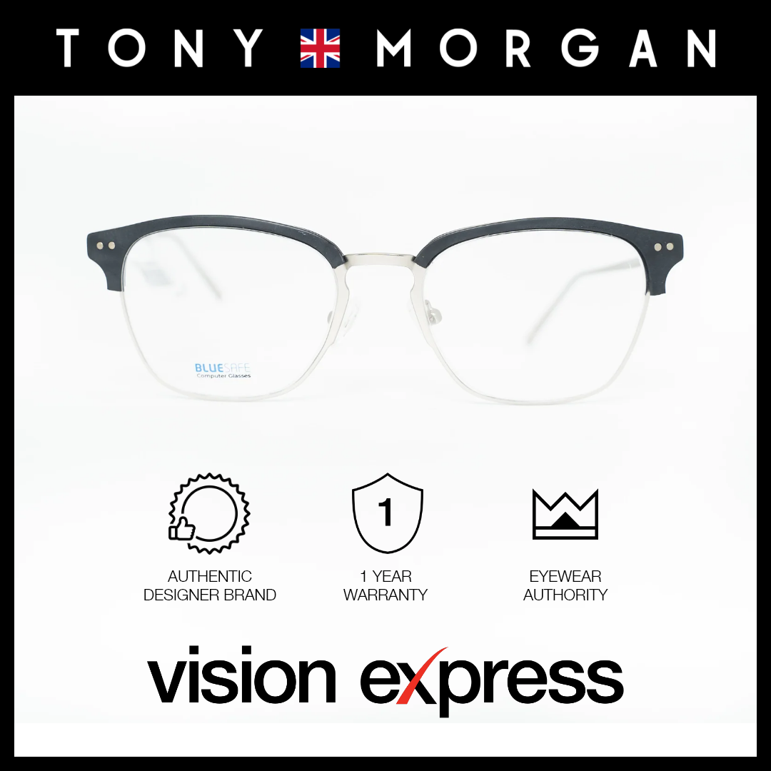 Tony Morgan Men's Black Metal Clubmaster Eyeglasses TMR7082BLK53 - Vision Express Optical Philippines