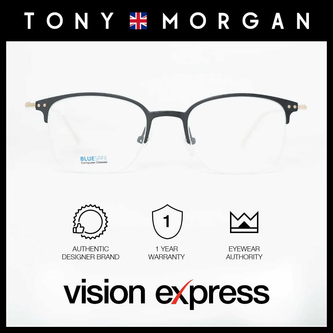 Tony Morgan Unisex Gold Metal Clubmaster Eyeglasses TMR7086GLD52 - Vision Express Optical Philippines