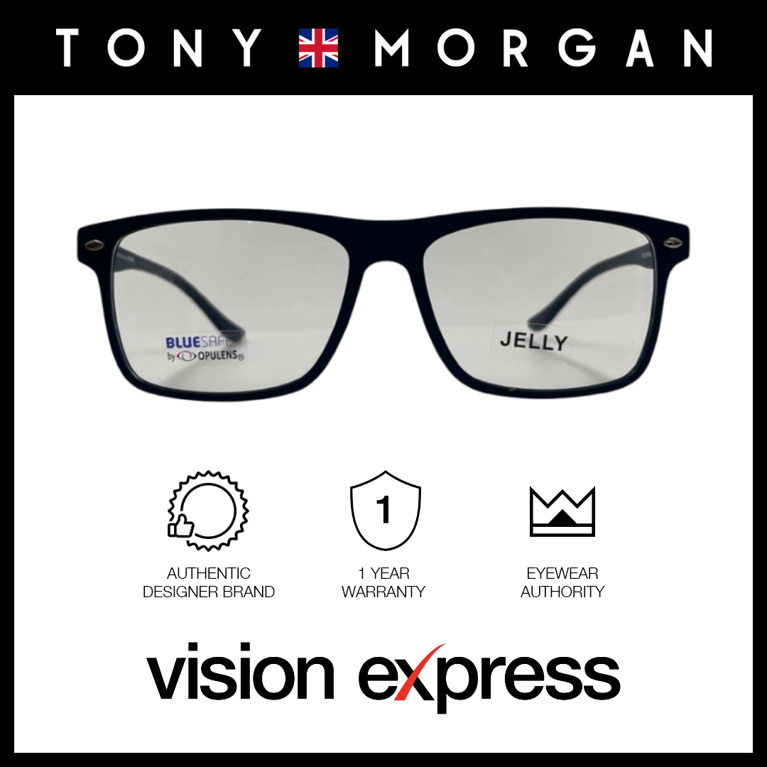 Tony Morgan Men's Blue TR 90 Rectangle Eyeglasses with Anti-Blue Light and Replaceable Lens TMROWANBLUE57 - Vision Express Optical Philippines