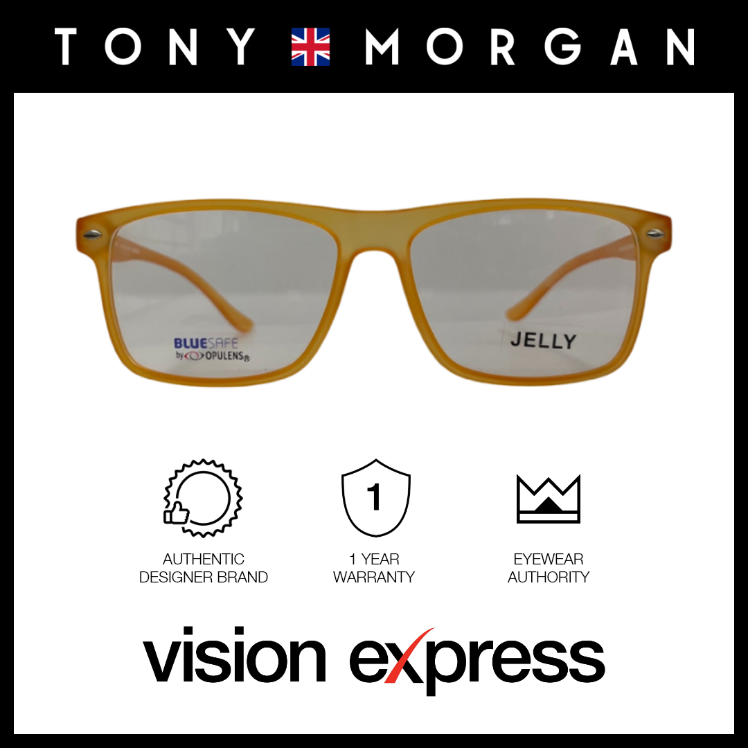 Tony Morgan Men's Orange TR 90 Rectangle Eyeglasses with Anti-Blue Light and Replaceable Lens TMROWANORANGE57 - Vision Express Optical Philippines