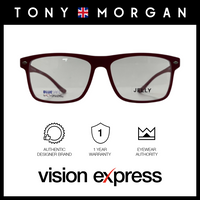 Tony Morgan Men's Red TR 90 Rectangle Eyeglasses with Anti-Blue Light and Replaceable Lens TMROWANRED57 - Vision Express Optical Philippines