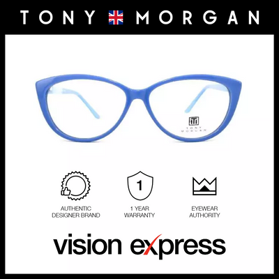 Tony Morgan Women's Blue Plastic Cat Eye Eyeglasses TM RT-005/C3 - Vision Express Optical Philippines