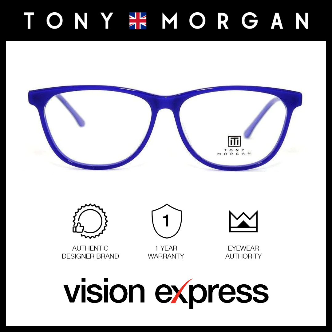 Tony Morgan Women's Blue Plastic Square Eyeglasses TM RT-019/C6 - Vision Express Optical Philippines