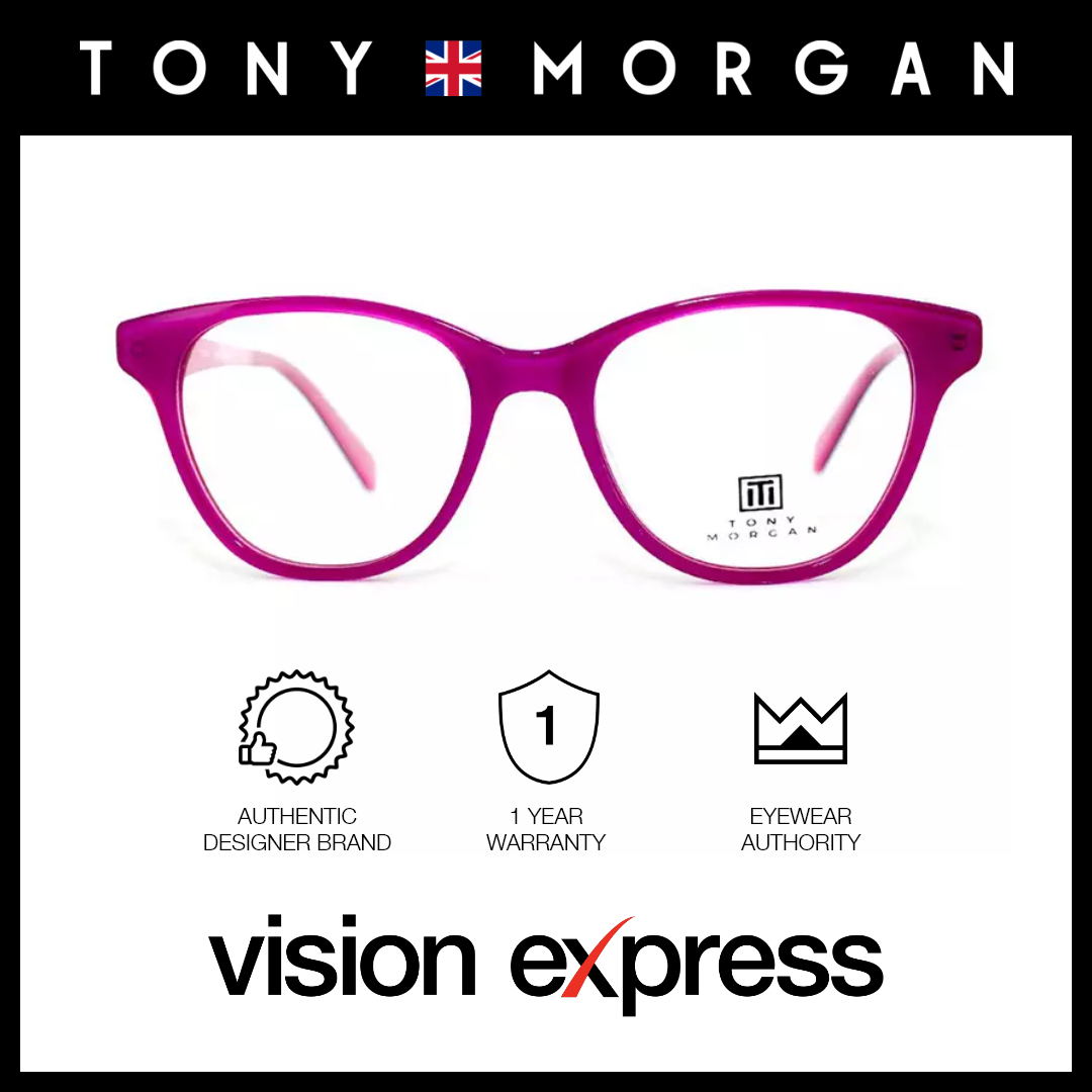 Tony Morgan Women's Purple Plastic Round Eyeglasses TM RT-045/C2 - Vision Express Optical Philippines