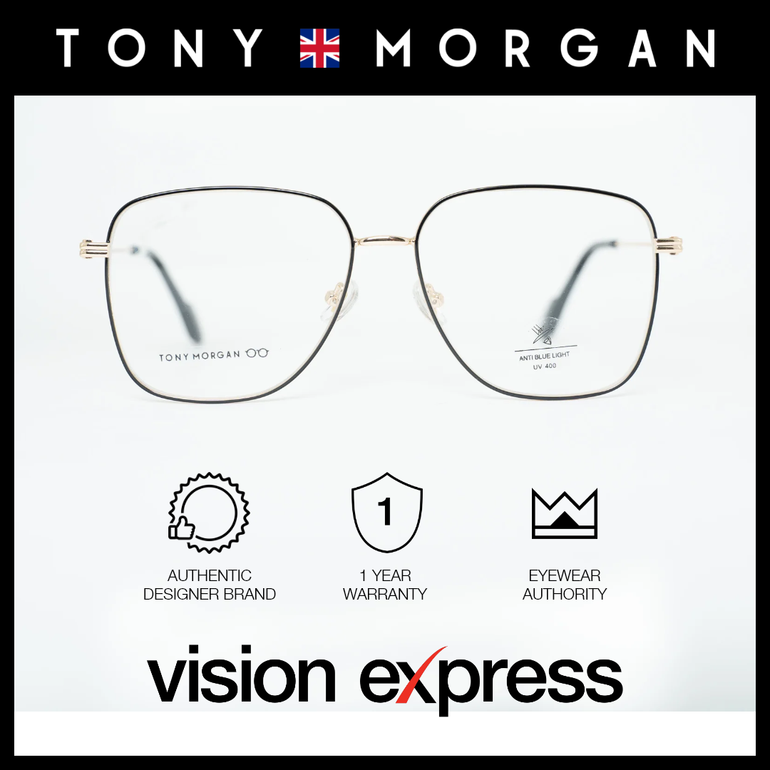 Tony Morgan Women's Gold Metal Square Eyeglasses TMS31750GOLD57 - Vision Express Optical Philippines