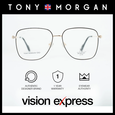 Tony Morgan Women's Gold Metal Square Eyeglasses TMS31750GOLD57 - Vision Express Optical Philippines