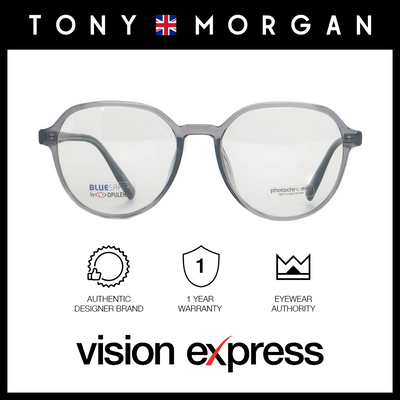 Tony Morgan Men's Grey Acetate Square Eyeglasses TMT6002C252BLK - Vision Express Optical Philippines