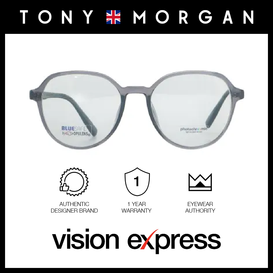 Tony Morgan Men's Grey Acetate Square Eyeglasses TMT6002C252BLU - Vision Express Optical Philippines