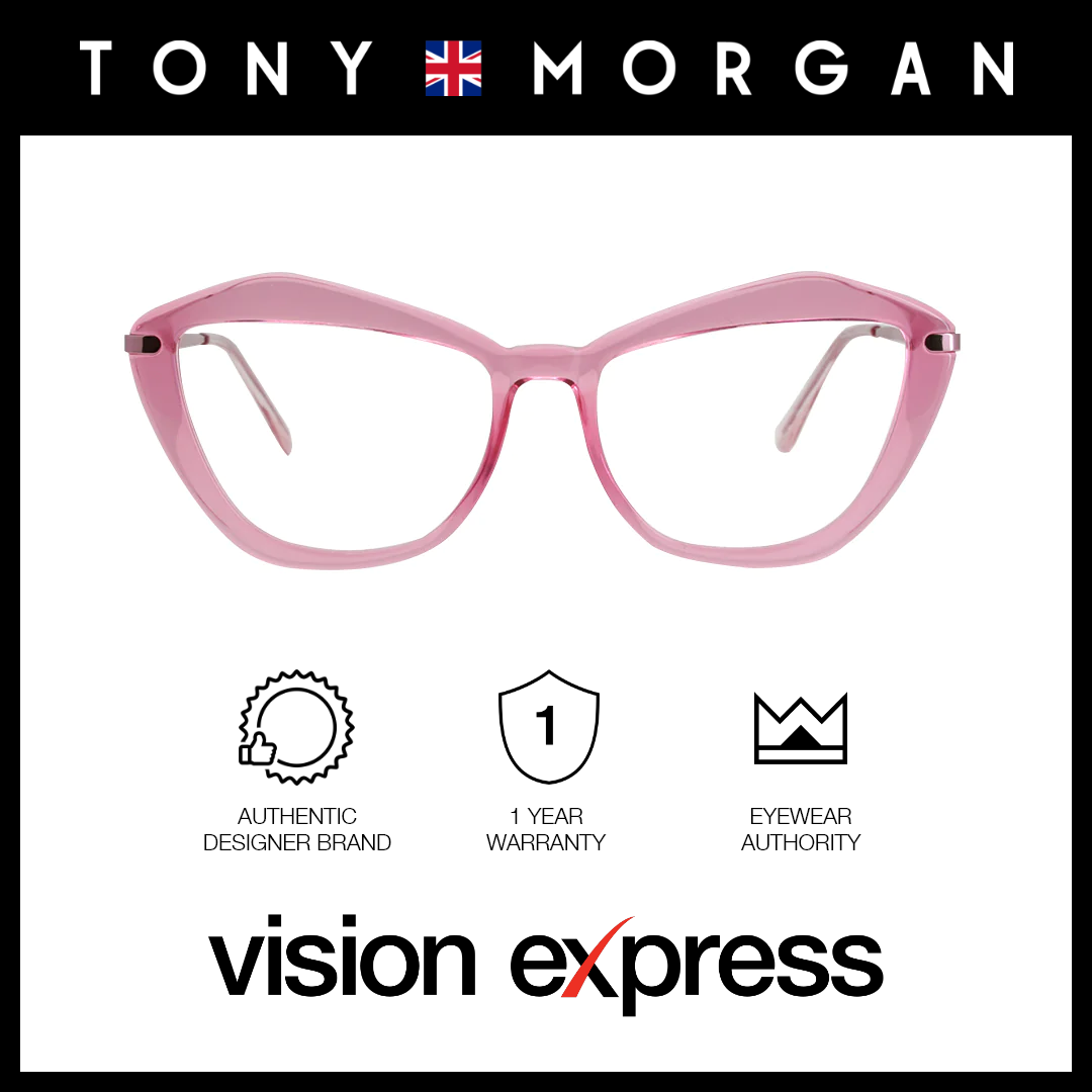 Tony Morgan Women's Pink Metal Cat Eye Eyeglasses TMYC35001PINK54 - Vision Express Optical Philippines